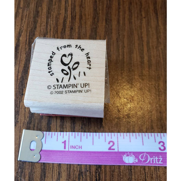 Stampin Up Tulip Stamping From the Heart Phrase Wood Mounted Rubber Stamp - Picture 2 of 8